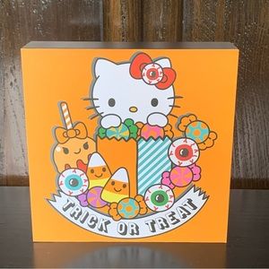 Trick or Treat Hello Kitty with Candy & Eyeballs Wall Hanging Halloween Sign